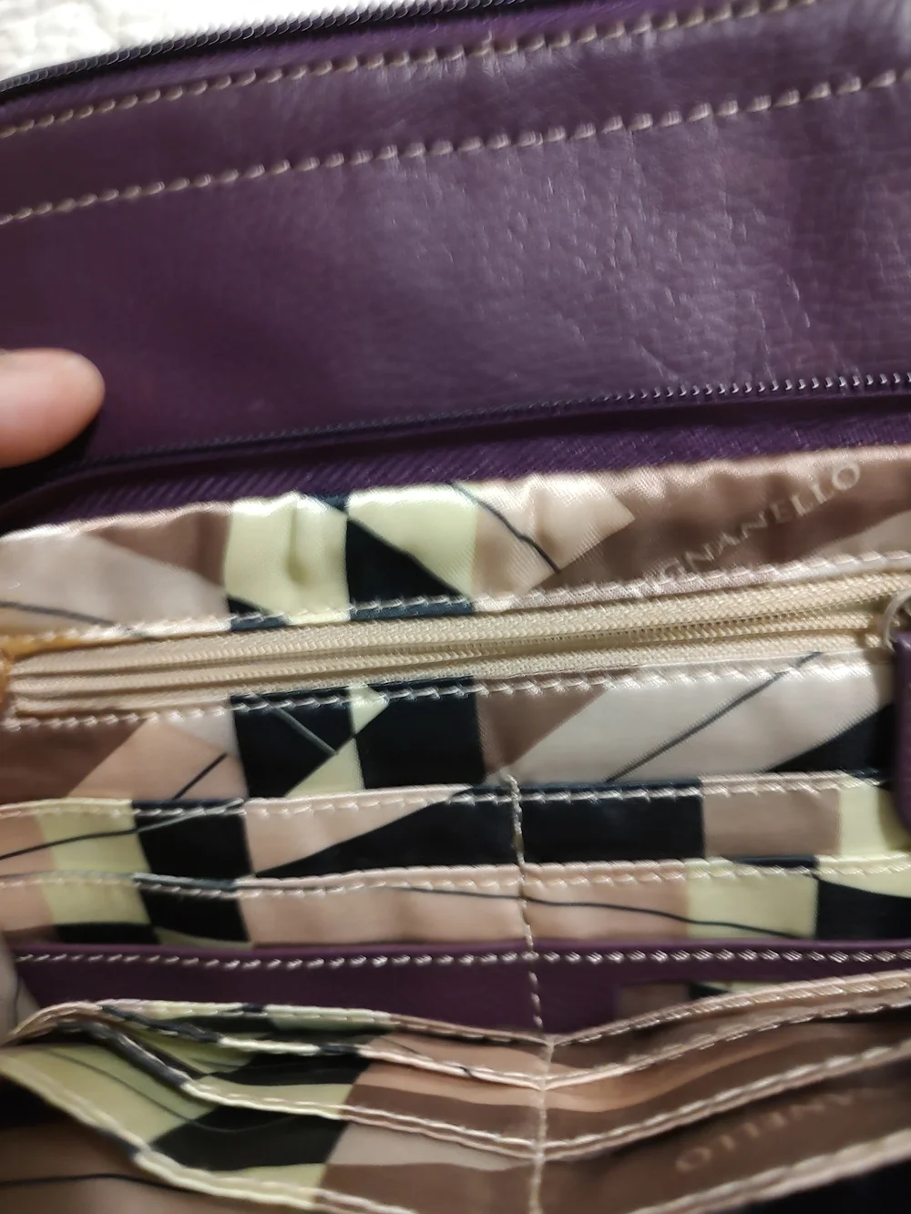 Tignanello Purple Leather Crossbody Bag - Picture 11 of 15